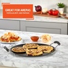 image:imageIMUSA 11in Carbon Steel Nonstick Round Comal with Cool Touch Handles BlackBakelite Handles