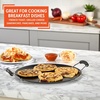 image:imageIMUSA 11in Carbon Steel Nonstick Round Comal with Cool Touch Handles BlackBakelite Handles