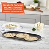 image:imageIMUSA 11in Carbon Steel Nonstick Round Comal with Cool Touch Handles BlackMetal Handles