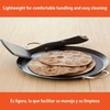 image:imageIMUSA 11in Carbon Steel Nonstick Round Comal with Cool Touch Handles BlackMetal Handles