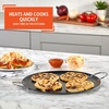 image:imageIMUSA 11in Carbon Steel Nonstick Round Comal with Cool Touch Handles BlackMetal Handles