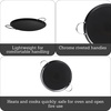 image:imageIMUSA 11in Carbon Steel Nonstick Round Comal with Cool Touch Handles BlackMetal Handles