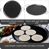 image:imageIMUSA 11in Carbon Steel Nonstick Round Comal with Cool Touch Handles BlackMetal Handles
