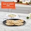 image:imageIMUSA 11in Carbon Steel Nonstick Round Comal with Cool Touch Handles BlackMetal Handles