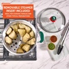 image:imageIMUSA 12 Qt Mexican Aluminum Steamer with Glass Lid amp Green Handles