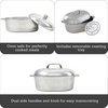 image:imageIMUSA 13 Inch Cajun Cast Aluminum Oval Roaster with Lid for Vegetables15 Inch
