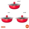 image:imageIMUSA 69 Qt Large Red Aluminum Dutch Oven Caldero with Black Ceramic Nonstick amp Glass Lid  Big Rice Stew Cooking Pot for Soups Beans Braising amp Traditional Hispanic Recipes69 Qt