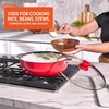 image:imageIMUSA 69 Qt Large Red Aluminum Dutch Oven Caldero with Black Ceramic Nonstick amp Glass Lid  Big Rice Stew Cooking Pot for Soups Beans Braising amp Traditional Hispanic Recipes32 Qt