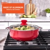 image:imageIMUSA 69 Qt Large Red Aluminum Dutch Oven Caldero with Black Ceramic Nonstick amp Glass Lid  Big Rice Stew Cooking Pot for Soups Beans Braising amp Traditional Hispanic Recipes32 Qt