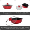 image:imageIMUSA 69 Qt Large Red Aluminum Dutch Oven Caldero with Black Ceramic Nonstick amp Glass Lid  Big Rice Stew Cooking Pot for Soups Beans Braising amp Traditional Hispanic Recipes32 Qt