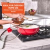 image:imageIMUSA 69 Qt Large Red Aluminum Dutch Oven Caldero with Black Ceramic Nonstick amp Glass Lid  Big Rice Stew Cooking Pot for Soups Beans Braising amp Traditional Hispanic Recipes69 Qt