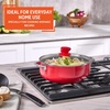 image:imageIMUSA 69 Qt Large Red Aluminum Dutch Oven Caldero with Black Ceramic Nonstick amp Glass Lid  Big Rice Stew Cooking Pot for Soups Beans Braising amp Traditional Hispanic Recipes32 Qt