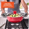 image:imageIMUSA 69 Qt Large Red Aluminum Dutch Oven Caldero with Black Ceramic Nonstick amp Glass Lid  Big Rice Stew Cooking Pot for Soups Beans Braising amp Traditional Hispanic Recipes32 Qt