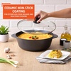 image:imageIMUSA 7 Qt Cocotte Cera Aluminum Black Ceramic Caldero with Glass Lid