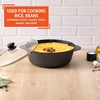 image:imageIMUSA 7 Qt Cocotte Cera Aluminum Black Ceramic Caldero with Glass Lid