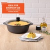 image:imageIMUSA 7 Qt Cocotte Cera Aluminum Black Ceramic Caldero with Glass Lid
