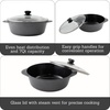 image:imageIMUSA 7 Qt Cocotte Cera Aluminum Black Ceramic Caldero with Glass Lid