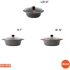 image:imageIMUSA 7 Qt Cocotte Cera Aluminum Black Ceramic Caldero with Glass Lid