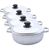 image:imageIMUSA GAU80508 Jumbo Traditional Natural Caldero for Cooking and Serving 18 Quart SilverAluminum Lid