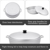 image:imageIMUSA GAU80508 Jumbo Traditional Natural Caldero for Cooking and Serving 18 Quart SilverAluminum Lid