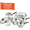 image:imageIMUSA USA Heavy Duty 8Piece Cast Aluminum Cajun Cookware Set Silver13 Piece