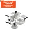 image:imageIMUSA USA Heavy Duty 8Piece Cast Aluminum Cajun Cookware Set Silver8 Piece