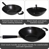 image:imageIMUSA USA Inch Red PAN10046 12 Nonstick Carbon Steel Wok HandleBlack