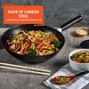 image:imageIMUSA USA Inch Red PAN10046 12 Nonstick Carbon Steel Wok HandleBlack