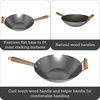 image:imageIMUSA USA Inch Red PAN10046 12 Nonstick Carbon Steel Wok HandleDark Wood