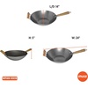 image:imageIMUSA USA Inch Red PAN10046 12 Nonstick Carbon Steel Wok HandleDark Wood
