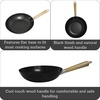 image:imageIMUSA USA Inch Red PAN10046 12 Nonstick Carbon Steel Wok HandleLight Wood