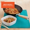 image:imageIMUSA USA Inch Red PAN10046 12 Nonstick Carbon Steel Wok HandleLight Wood