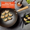 image:imageIMUSA USA Inch Red PAN10046 12 Nonstick Carbon Steel Wok HandleLight Wood