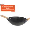 image:imageIMUSA USA Inch Red PAN10046 12 Nonstick Carbon Steel Wok HandleLight Wood