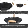 image:imageIMUSA USA Inch Red PAN10046 12 Nonstick Carbon Steel Wok HandleLight Wood