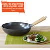 image:imageIMUSA USA Inch Red PAN10046 12 Nonstick Carbon Steel Wok HandleLight Wood