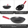 image:imageIMUSA USA Inch Red PAN10046 12 Nonstick Carbon Steel Wok HandleRed