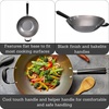 image:imageIMUSA USA Inch Red PAN10046 12 Nonstick Carbon Steel Wok HandleSilver