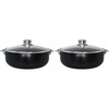 image:imageIMUSA 44 Qt Bistro Cera Aluminum Speckled Black Ceramic Caldero Oven Safe44 Quarts Pack of 2
