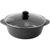 image:imageIMUSA 7 Qt Cocotte Cera Aluminum Black Ceramic Caldero with Glass Lid