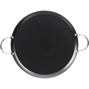 image:imageIMUSA 11in Carbon Steel Nonstick Round Comal with Cool Touch Handles BlackMetal Handles