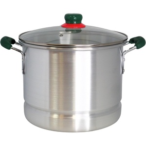 image:imageIMUSA 12 Qt Mexican Aluminum Steamer with Glass Lid amp Green Handles