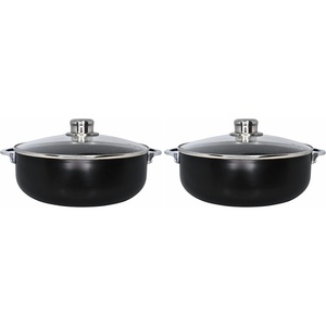 image:imageIMUSA 44 Qt Bistro Cera Aluminum Speckled Black Ceramic Caldero Oven Safe44 Quarts Pack of 2