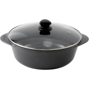 image:imageIMUSA 7 Qt Cocotte Cera Aluminum Black Ceramic Caldero with Glass Lid
