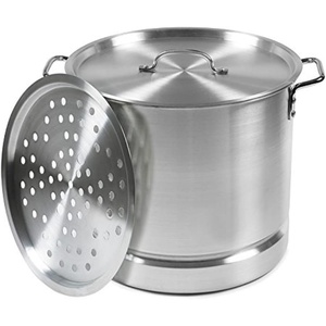image:imageIMUSA USA Aluminum Tamale and Steamer Steamer Pot 20Quart Silver20Quart
