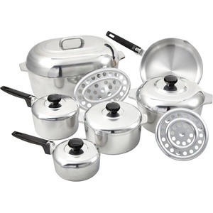 image:imageIMUSA USA Heavy Duty 8Piece Cast Aluminum Cajun Cookware Set Silver13 Piece