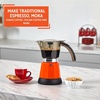 image:imageIMUSA 6 or 3 Cup Electric Espresso Maker with Cooltouch Handle BlackOrange