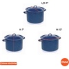 image:imageIMUSA USA C206661062810W Speckled Enamel Stock Pot with Lid 4 Quart Blue6 Quarts Pack of 2