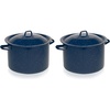 image:imageIMUSA USA C206661062810W Speckled Enamel Stock Pot with Lid 4 Quart Blue4 Quarts Pack of 2