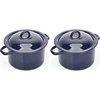 image:imageIMUSA USA C206661062810W Speckled Enamel Stock Pot with Lid 4 Quart Blue6 Quarts Pack of 2
